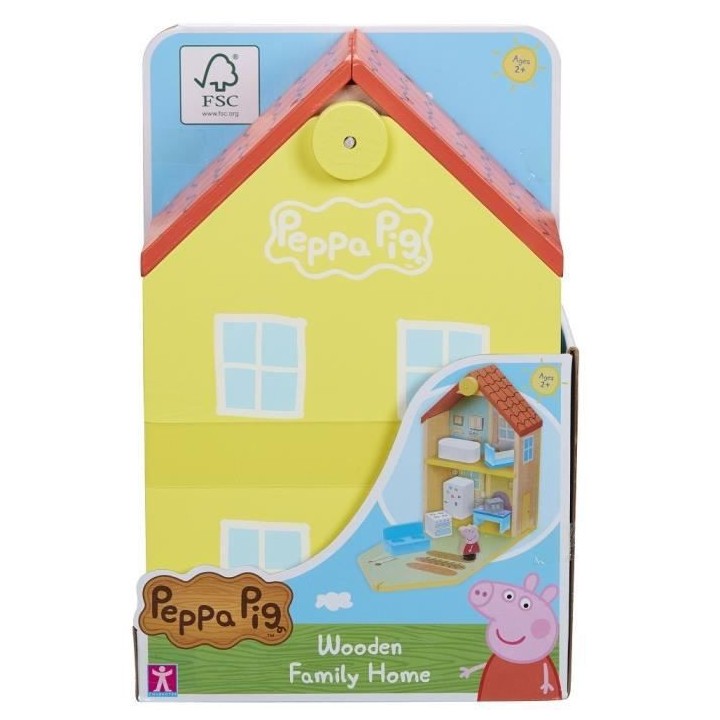 Peppa Pig - Maison Classique en Bois avec 1 personnage