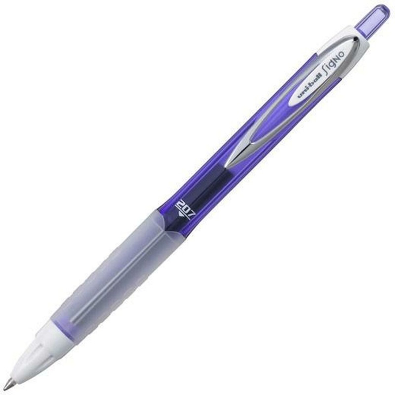 Biros à encre liquide Uni-Ball Rollerball Signo UM-207 Bleu clair 12 Unités