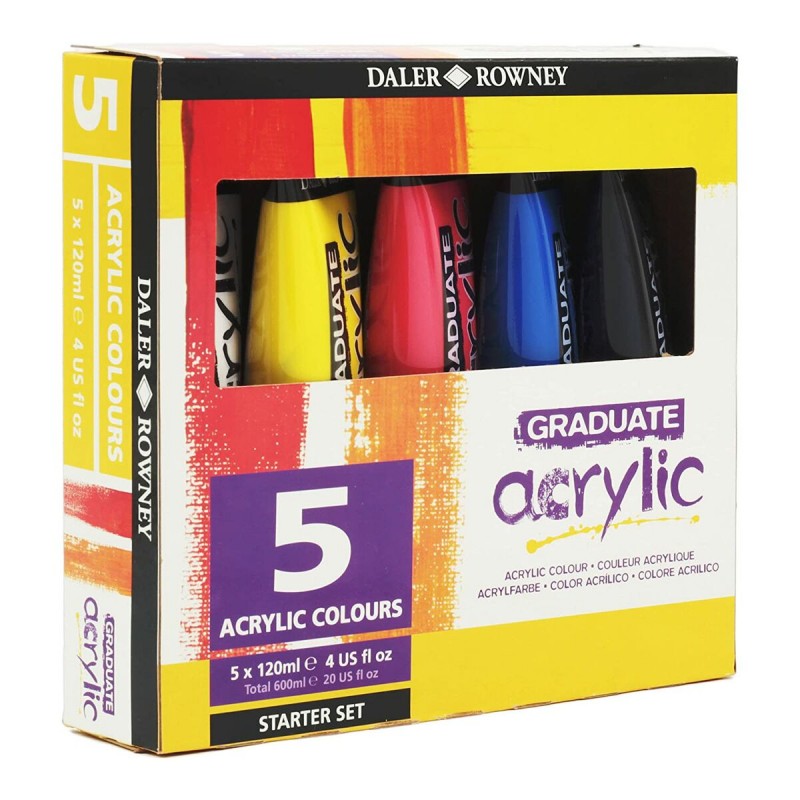 Peinture acrylique Daler Rowney Multicouleur 120 ml 5 Pièces