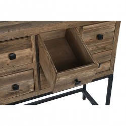 Console DKD Home Decor Noir Brun foncé Métal Sapin Bois Recyclé 120 x 34,5 x 85 cm