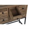 Console DKD Home Decor Noir Brun foncé Métal Sapin Bois Recyclé 120 x 34,5 x 85 cm