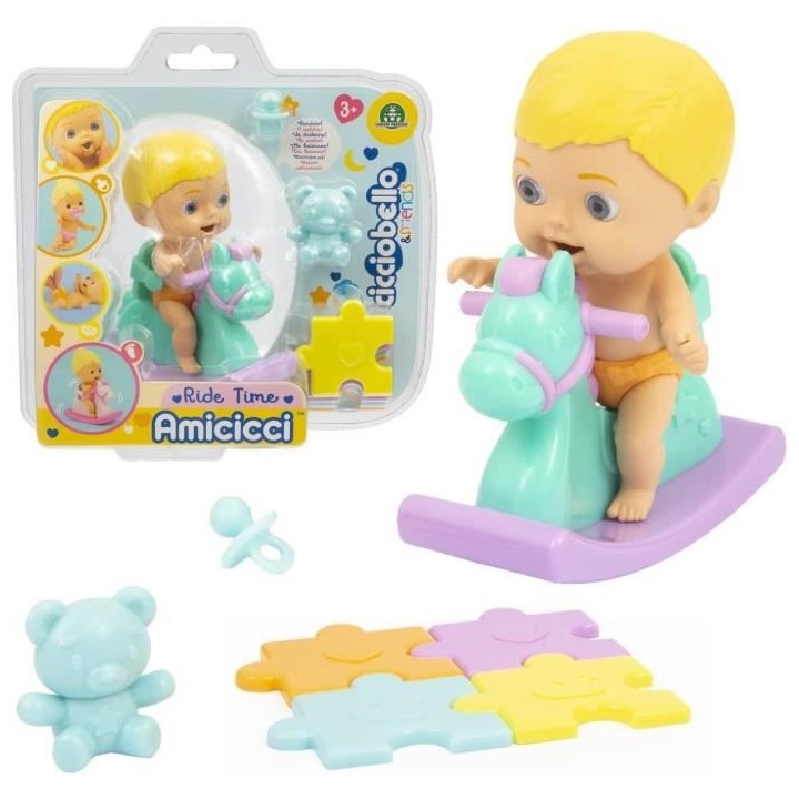 Cicciobello Amicicci - Set Cheval a Bascule - modele fille ou garçon