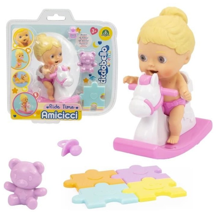 Cicciobello Amicicci - Set Cheval a Bascule - modele fille ou garçon