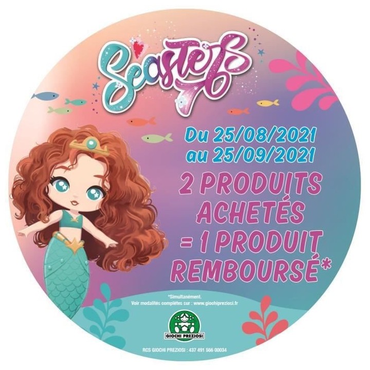 Seasters , Poupée sirene surprise, Princesse qui se transforme en Sir