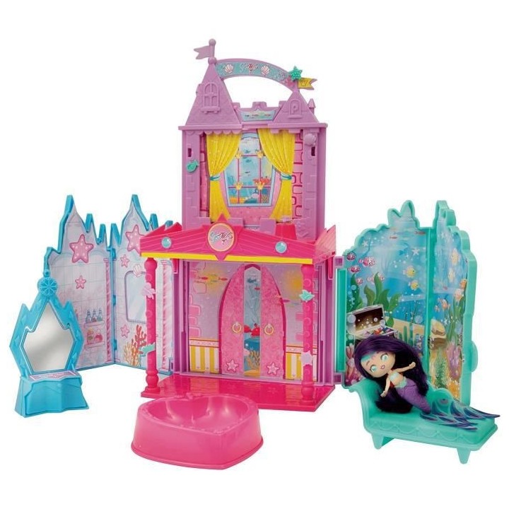Seasters , Château avec poupée sirene surprise, Princesse qui se tra