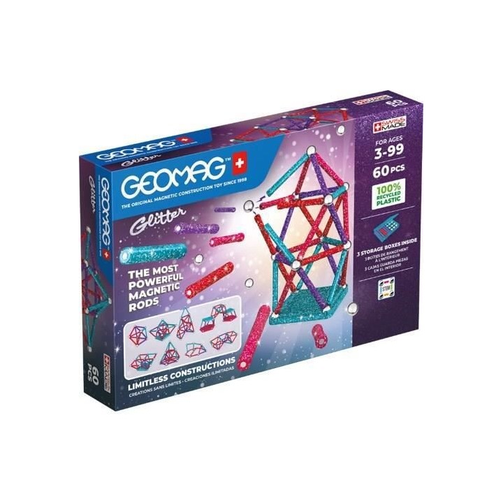 GEOMAG - Ecofriendly 60 pcs Glitter