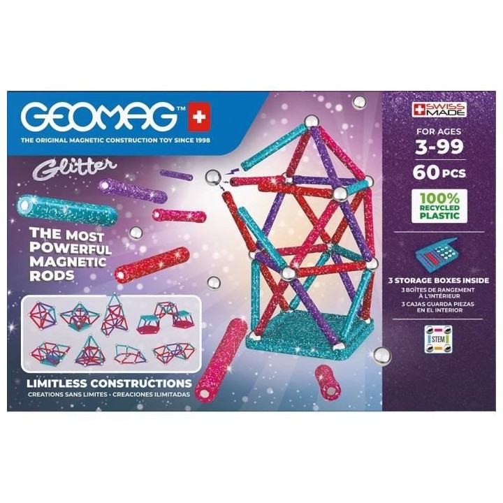 GEOMAG - Ecofriendly 60 pcs Glitter
