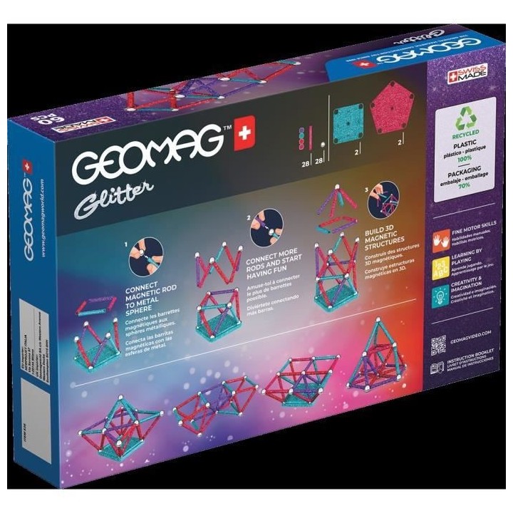 GEOMAG - Ecofriendly 60 pcs Glitter