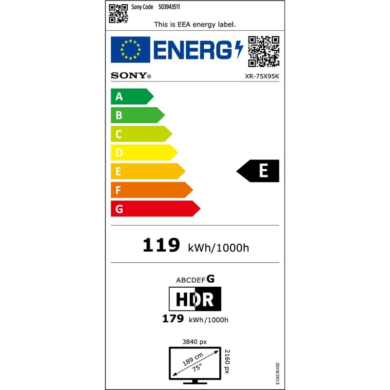 TV intelligente Sony XR-75X95K 4K Ultra HD 75" LCD Direct-LED