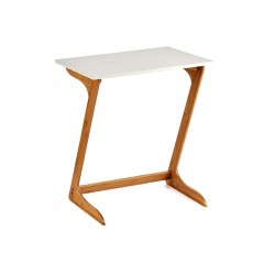 Table d'appoint Marron Blanc Bambou (40 x 68,5 x 60 cm)