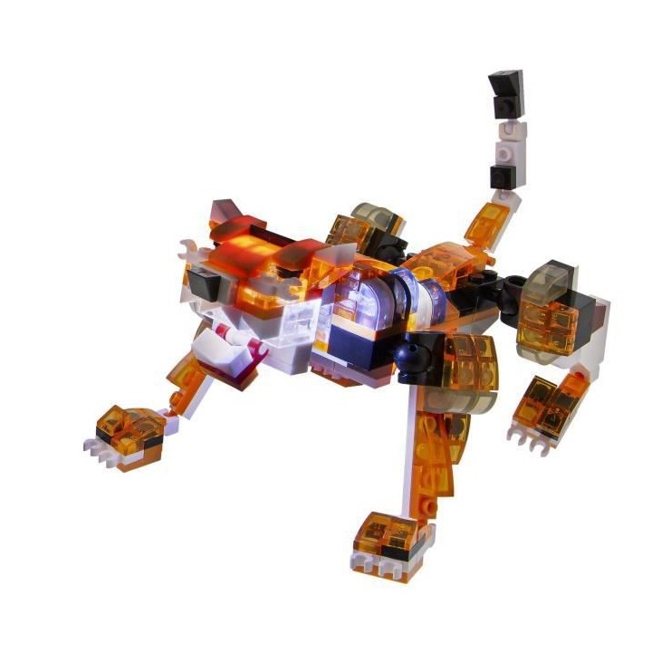 Laser Pegs, Tigre rouge - 4 en 1 - 216 pcs, Construction, brique lumin