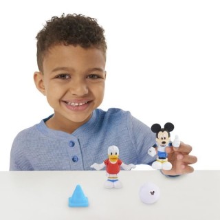 Mickey, 2 figurines articulées 7,5 cm avec accessoires, Theme Footbal