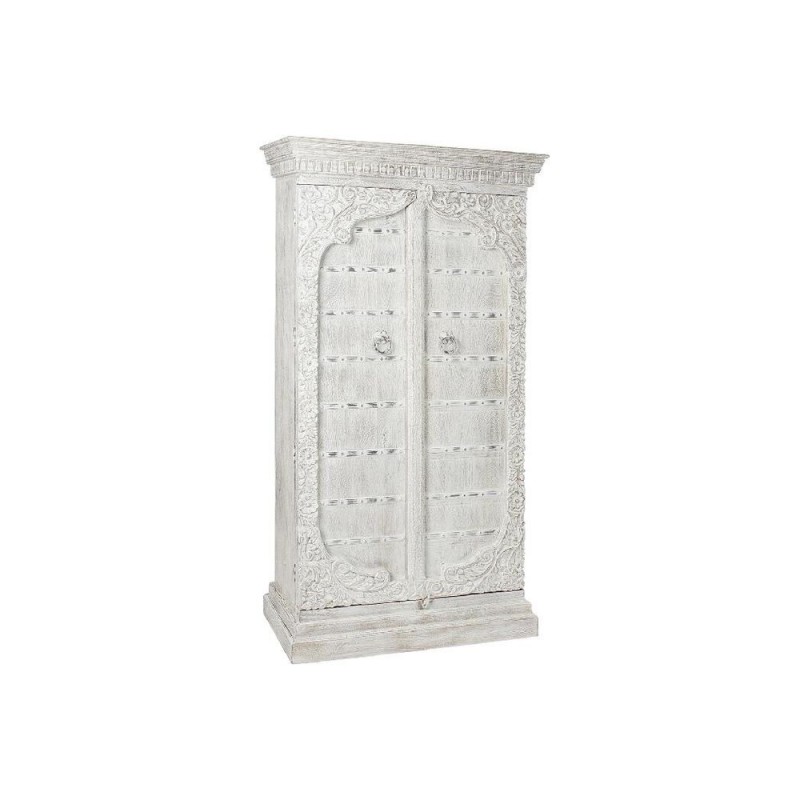 Armoire DKD Home Decor Blanc Métal Bois de manguier (100 x 43 x 190 cm)