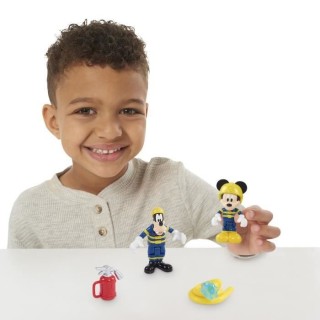 Mickey, 2 figurines articulées 7,5 cm avec accessoires, Theme Pompier