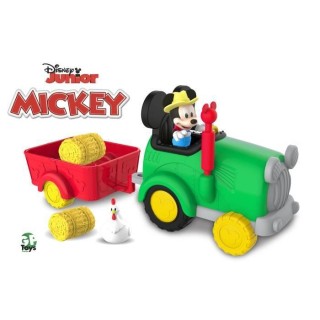 Mickey, Tracteur et remorque avec 1 figurine 7,5 cm articulée et des