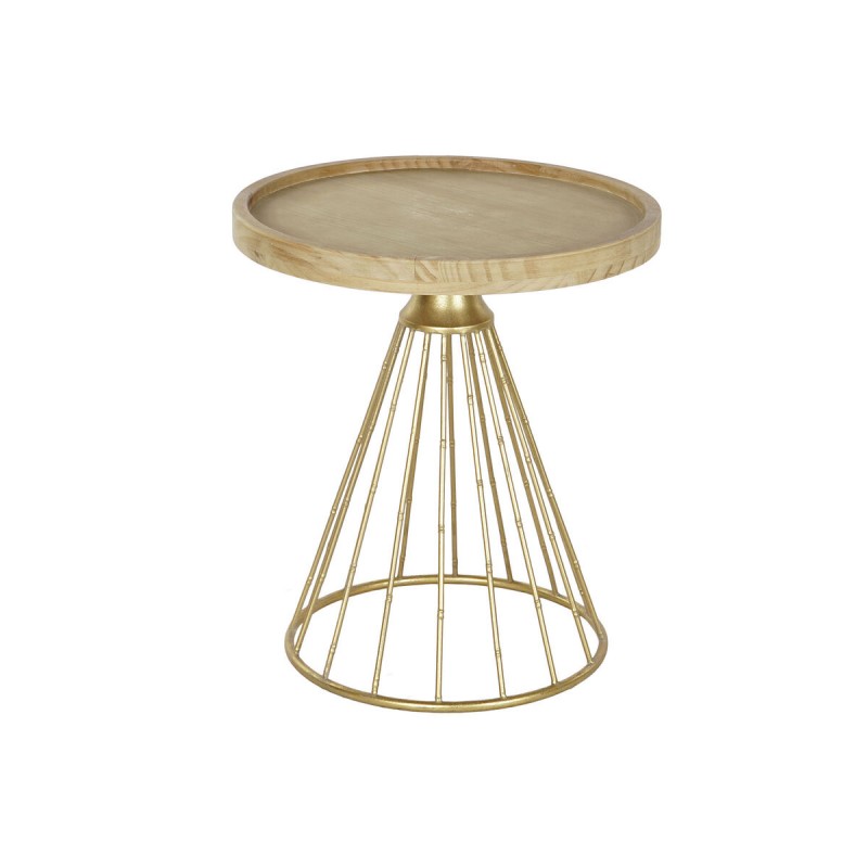 Table d'appoint DKD Home Decor Doré Naturel Métal Sapin 49,5 x 49,5 x 56 cm