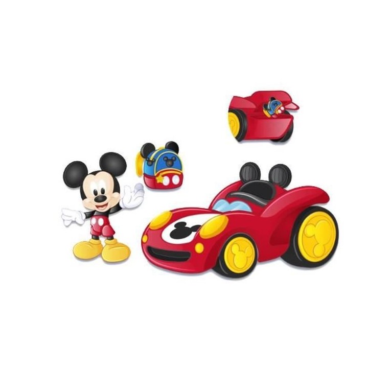 Mickey, Véhicule avec 1 figurine 7,5 cm et 1 accessoire, Modele Cours