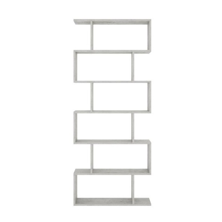 Meuble étagere - Décor béton - L 80 x P 25 x H 190 cm - LIS