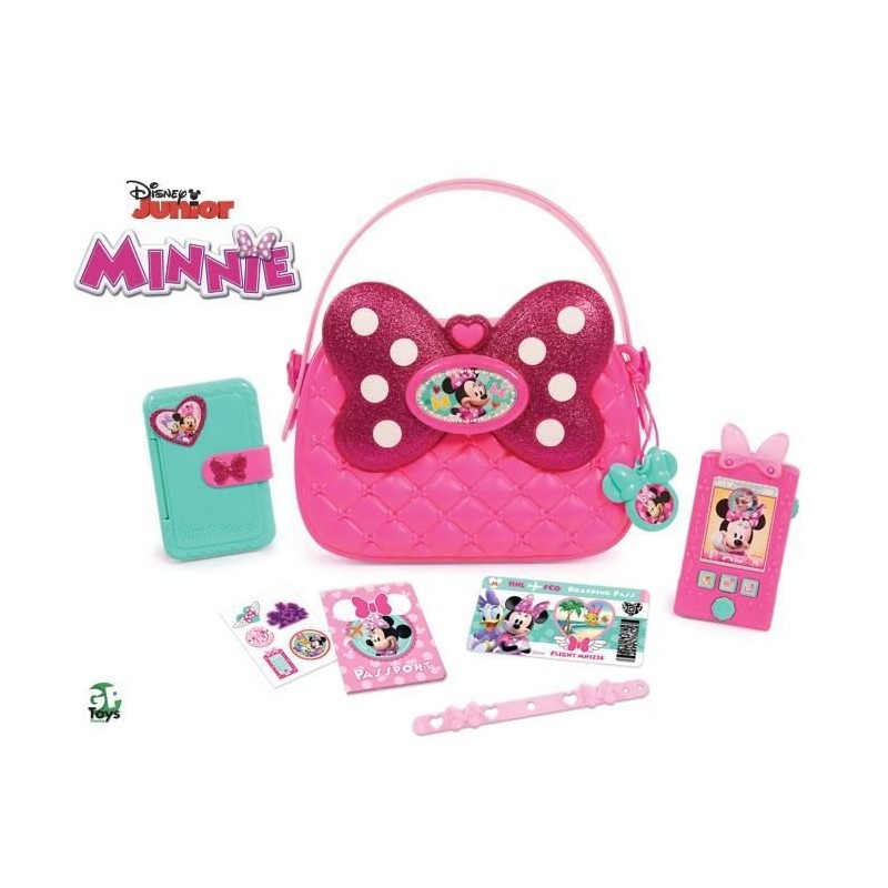 Minnie, Sac Fashion, 8 accessoires, avec fonctions sonores et lumineuses, Jouet pour enfants des 3 ans, MCN08