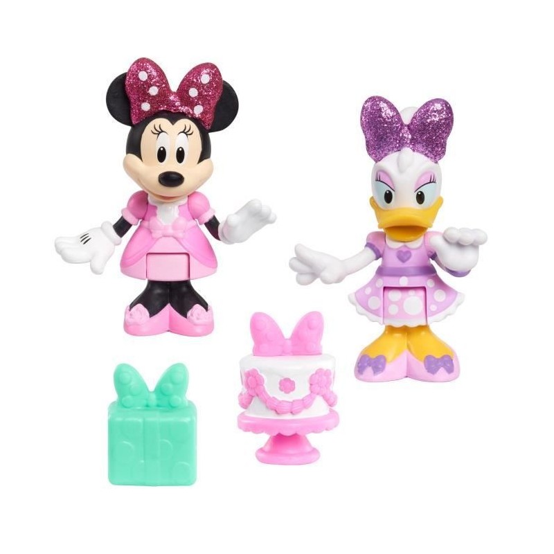 Minnie, 2 figurines articulées 7,5 cm avec accessoires, Theme Party, Jouet pour enfants des 3 ans, MCN173