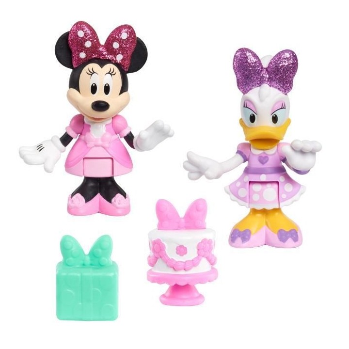 Minnie, 2 figurines articulées 7,5 cm avec accessoires, Theme Party,