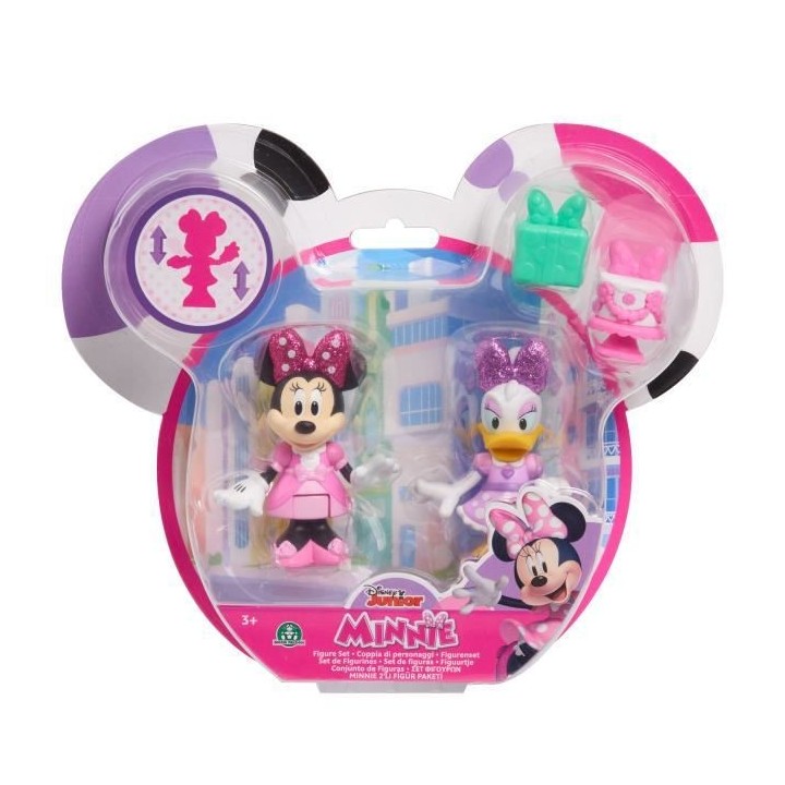 Minnie, 2 figurines articulées 7,5 cm avec accessoires, Theme Party,