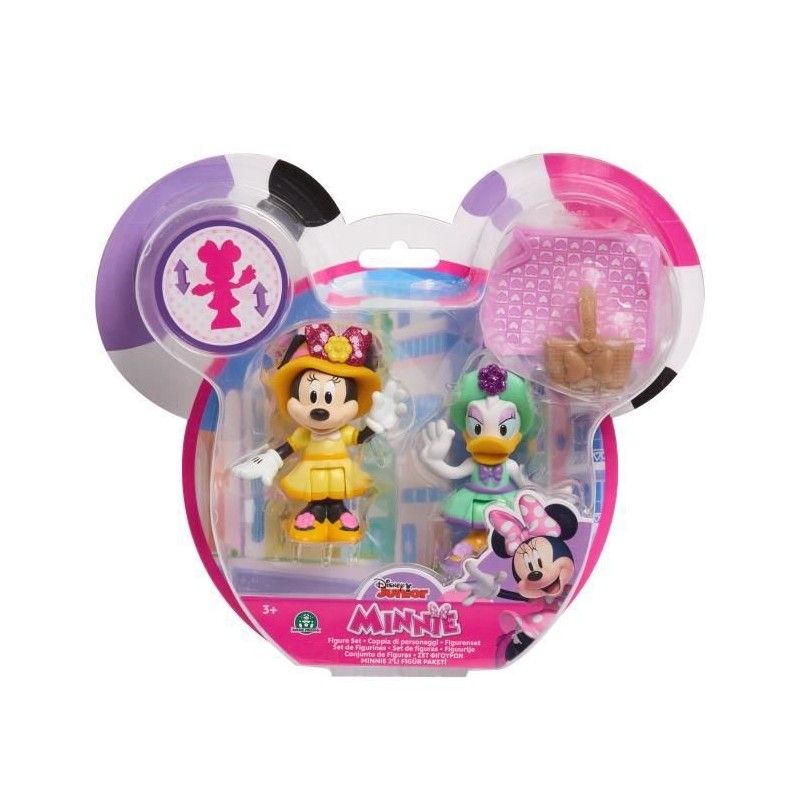 Minnie, 2 figurines articulées 7,5 cm avec accessoires, Theme Tea Party, Jouet pour enfants des 3 ans, MCN174