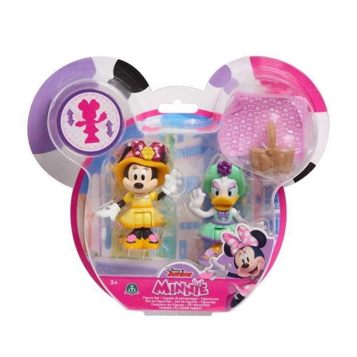 Minnie, 2 figurines articulées 7,5 cm avec accessoires, Theme Tea Par