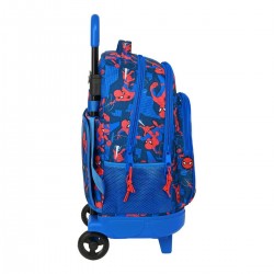 Cartable à roulettes Spiderman Great power Rouge Bleu (33 x 45 x 22 cm)