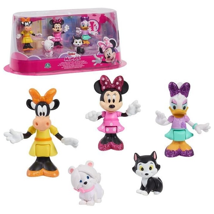 Minnie, Coffret 5 figurines 7,5 cm Articulées, 5 personnages a collec