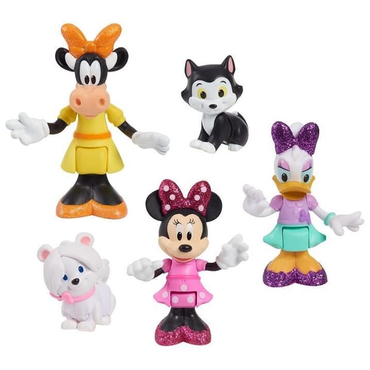 Minnie, Coffret 5 figurines 7,5 cm Articulées, 5 personnages a collec