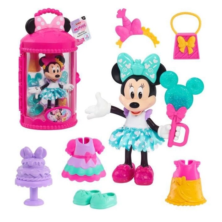 Minnie - Coffret Figurine articulée 15 cm Minnie - Theme Sweet Party