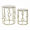 Table d'appoint DKD Home Decor Doré Blanc Métal Marbre (2 Pièces)