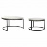 Set de 2 Tables Gigognes DKD Home Decor 80 x 80 x 44 cm Gris Beige Nacre noire Fer