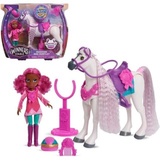 Winners Stable, Coffret Cheval articulé et Poupée avec accessoires,
