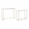 Jeu de 2 tables DKD Home Decor Blanc Noir Doré Fer 100 x 28 x 80 cm