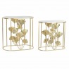 Set de 2 Tables Gigognes DKD Home Decor Doré Métal Verre 61 x 35 x 60 cm