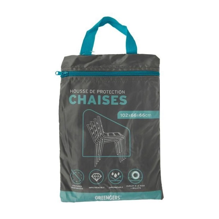 GREENGERS Housse de protection pour Chaises PU210D Gris 9C