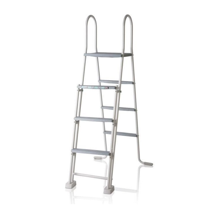GRE - Échelle de sécurité grise pour piscine de hauteur 1,20m ou 1,