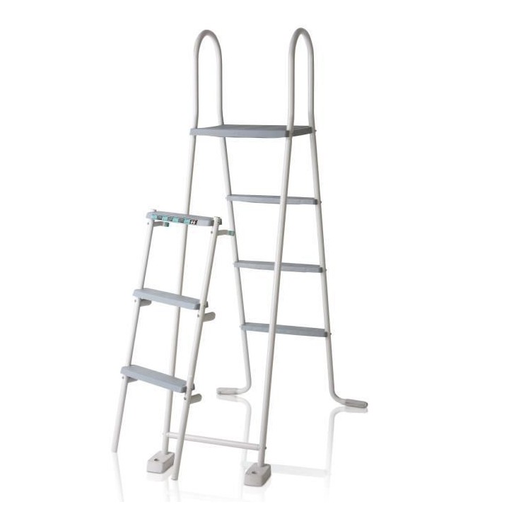 GRE - Échelle de sécurité grise pour piscine de hauteur 1,20m ou 1,