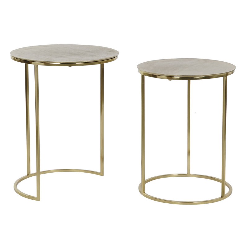 Jeu de 2 tables DKD Home Decor Doré Métal Aluminium 46 x 46 x 58 cm