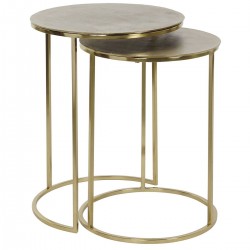 Jeu de 2 tables DKD Home Decor Doré Métal Aluminium 46 x 46 x 58 cm