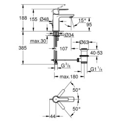 GROHE Mitigeur monocommande lavabo Lineare - Taille XS - Chromé