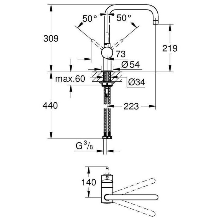 Minta Mitigeur monocommande évier - GROHE - 32488000