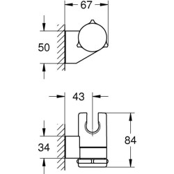 GROHE - Support de douche mural