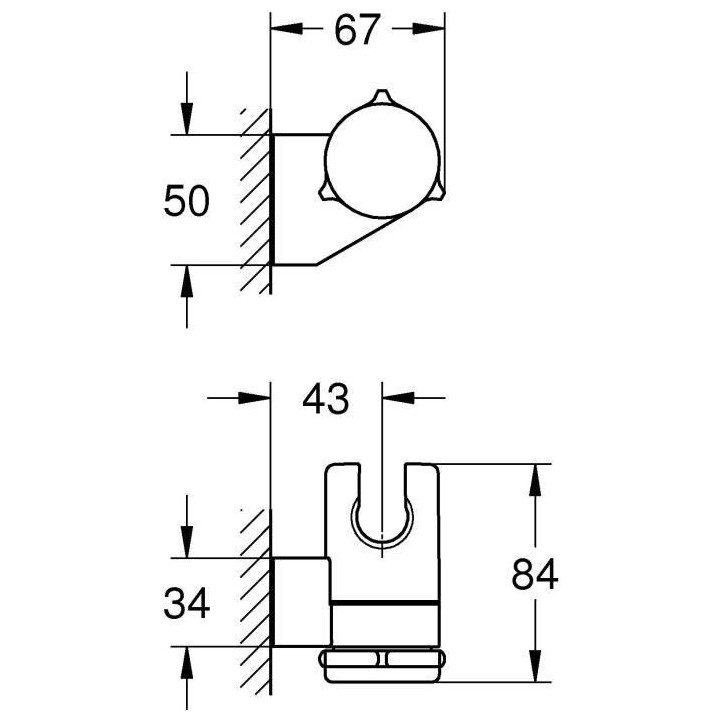GROHE - Support de douche mural