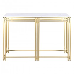 Console DKD Home Decor Blanc Doré Métal Marbre 120 x 40 x 81,5 cm