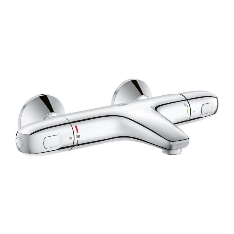 GROHE Mitigeur mural thermostatique Bain/Douche ½ Grohtherm 1000 34155003 - Limiteur de température - Economie d'eau - Chrome