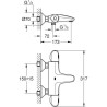 GROHE Mitigeur mural thermostatique Bain/Douche ½ Grohtherm 1000 34155003 - Limiteur de température - Economie d'eau - Chrome