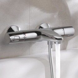 GROHE Mitigeur thermostatique Bain / Douche Precision Trend, protection anti-brûlure, raccord fileté 1/2, chromé, 34227002